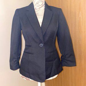 Black Blazer Capri-Sleeve